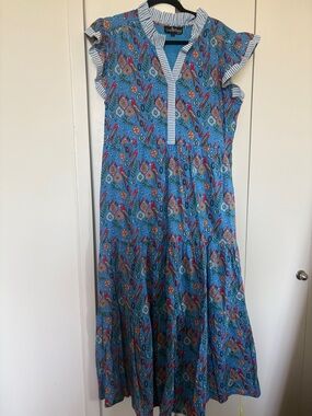 Liza Byrd Blue Printed Maxi Dress
